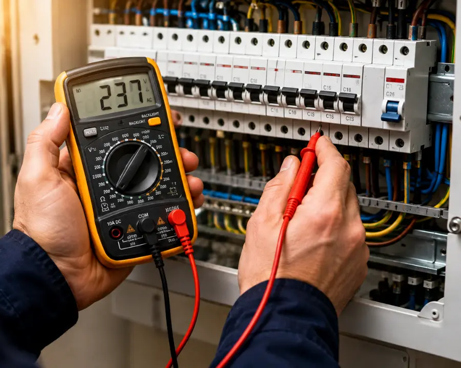 electrician multifunction tester checked
