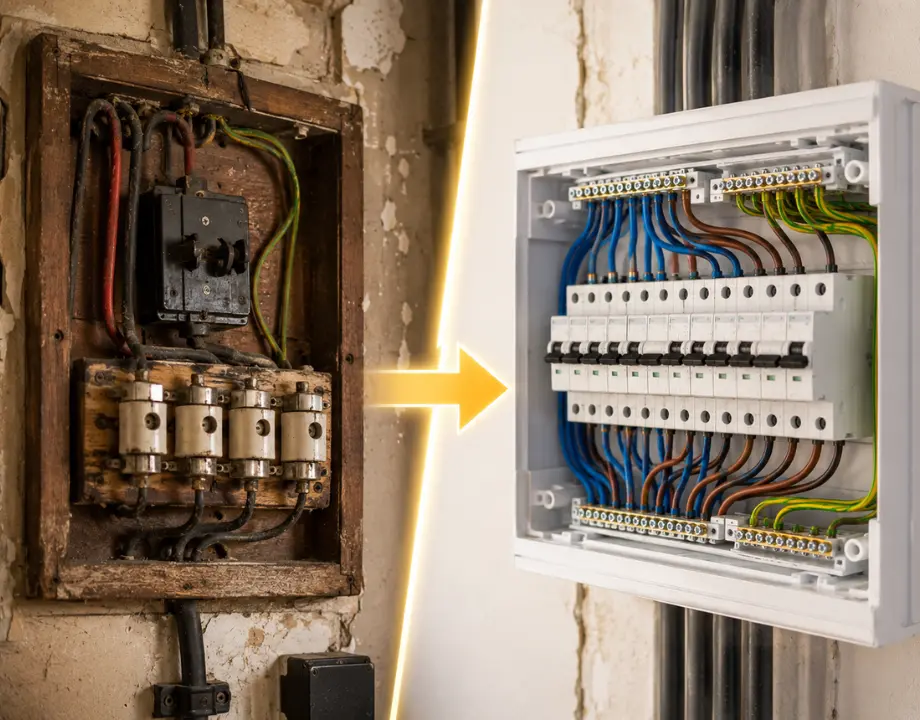 Consumer unit upgrade before after