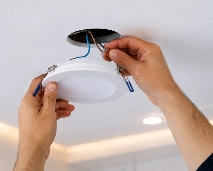electrician downlight fitting/wiring