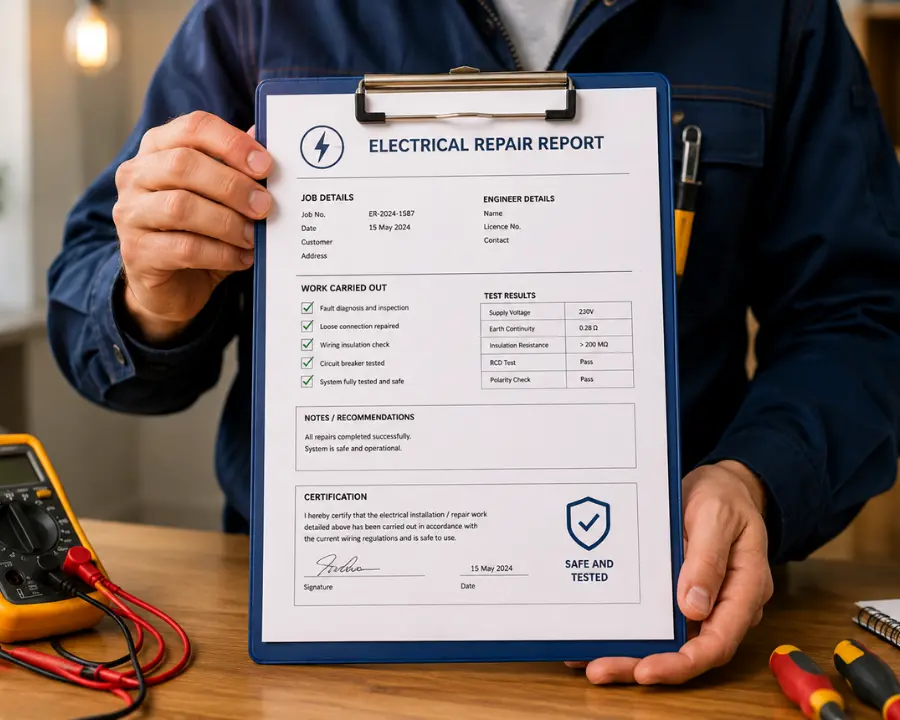 written repair report
