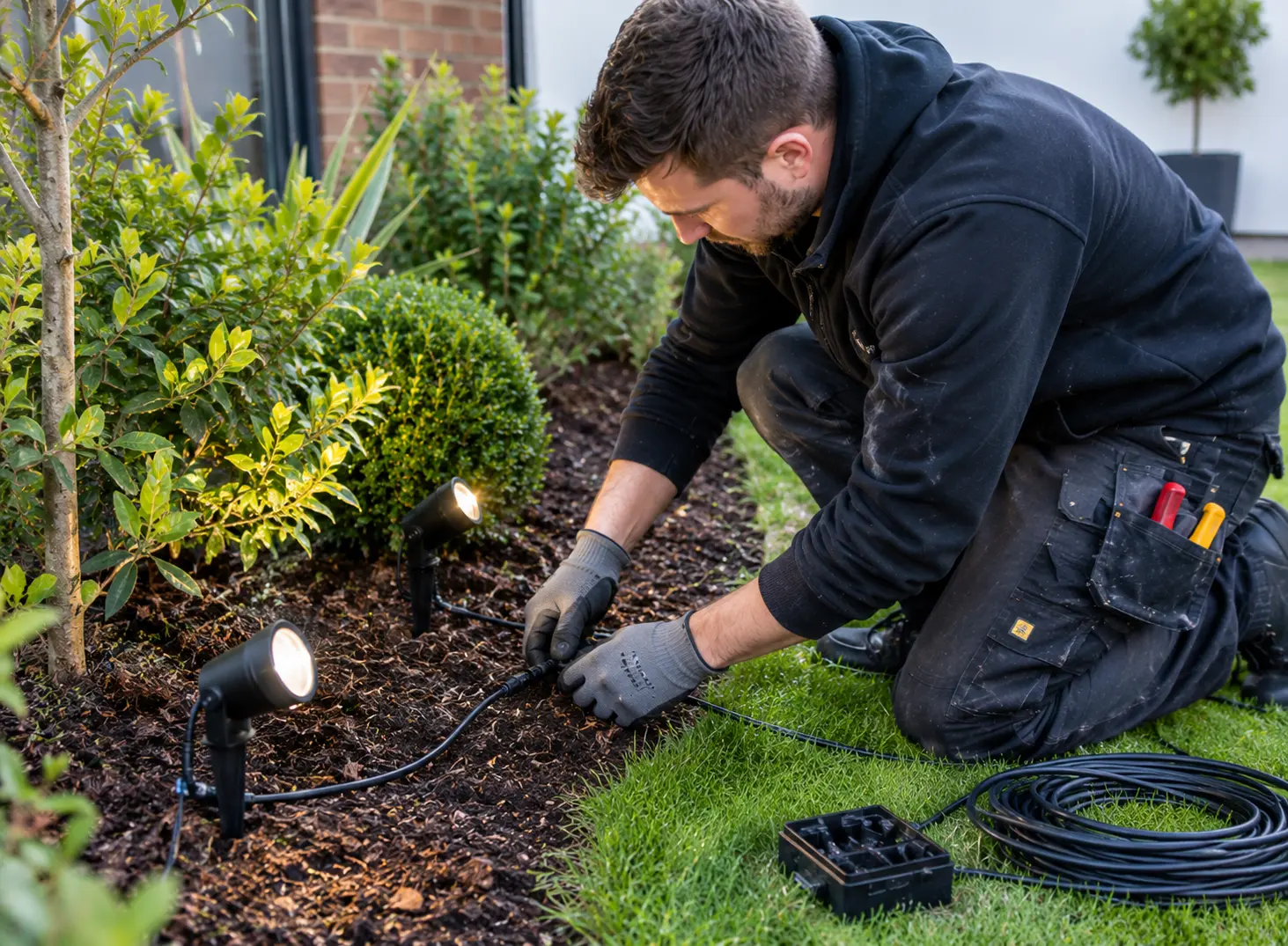 garden lights to outdoor cable