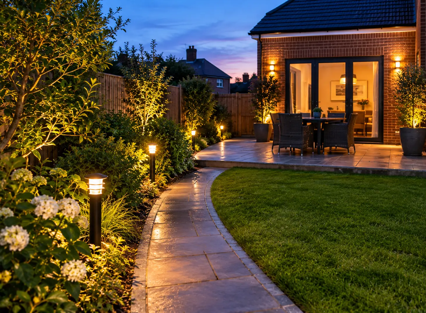 Lit garden path