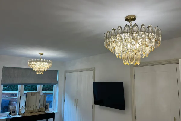 chandelier lights installation
